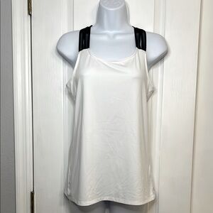 Fabletics White and Black Relaxed Tank Top